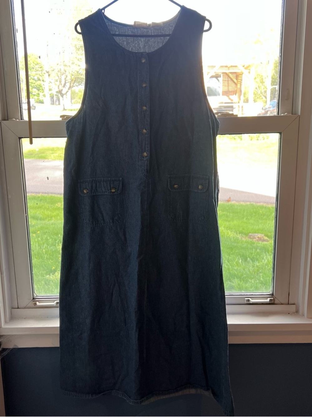 Weekend Provisions Midi Dress with Front Button Detail 100%cotton
